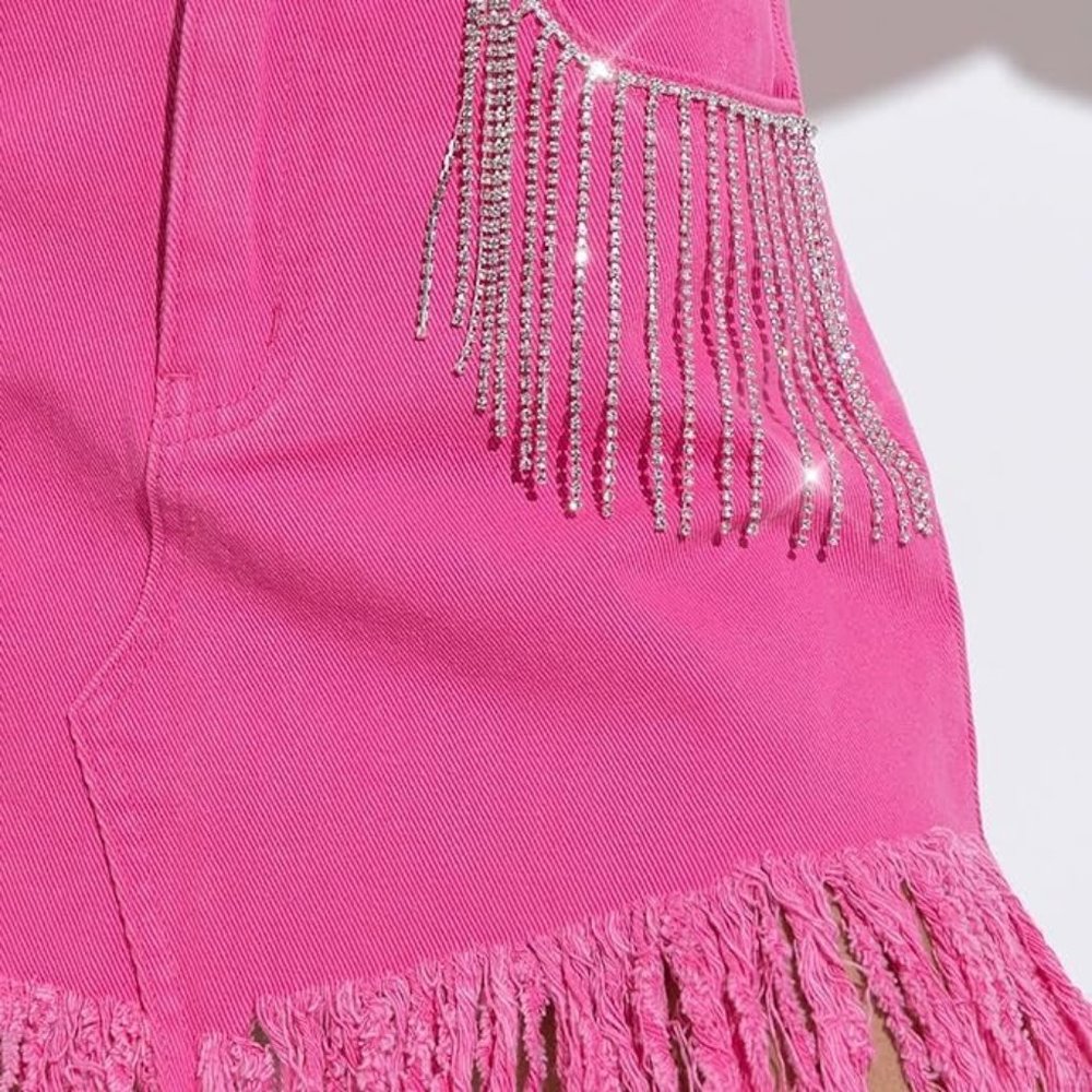 NWT Sparkling Bling Swarovski Rhinestone Barbie Halloween Costume Pink S…
